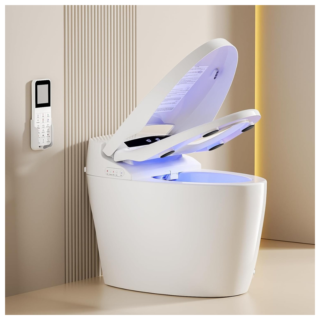 Tankless One Piece Bidet Smart Toilet With Warm Water Sprayer