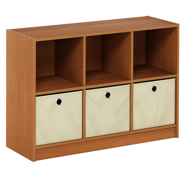 Furinno Basic 3x2 Bookcase Storage With Bins