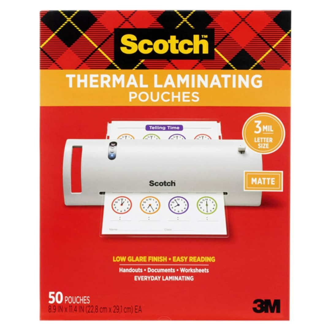 50-Pack 8.9" x 11.4" Scotch Thermal Laminating Pouches