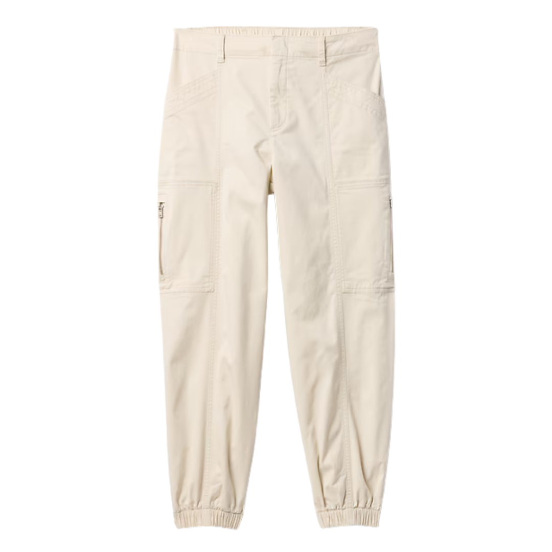 GAP Women's Mid Rise Downtown Khaki Cargo Joggers (Tan Chino)