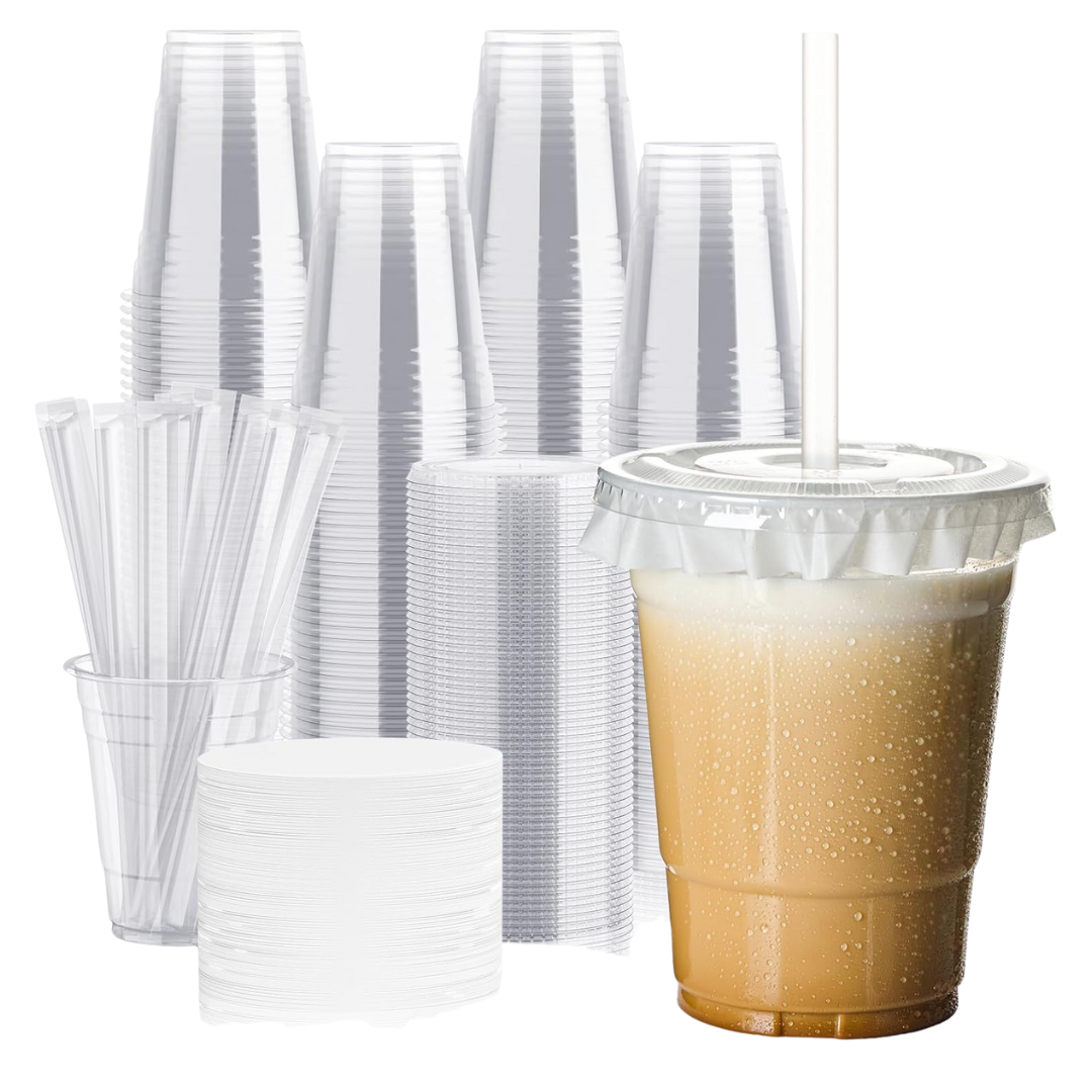 100-Pack 16 oz JOLLY CHEF Clear Disposable Plastic Cups