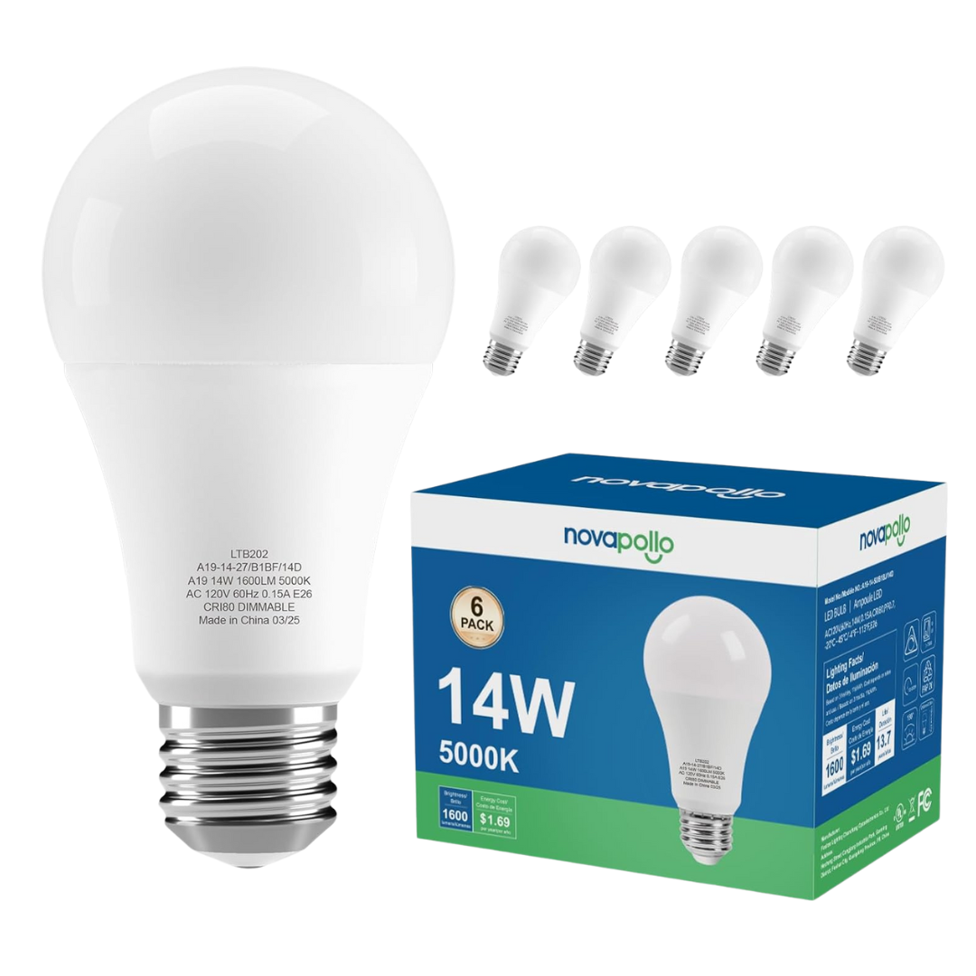 6-Pack E26 100W Equivalent Dimmable LED Light Bulb
