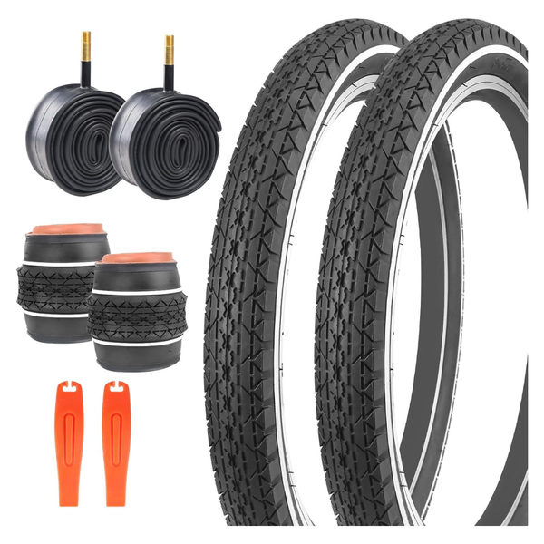 2-Pack Cruiser Bike Tires With Inner Tubes