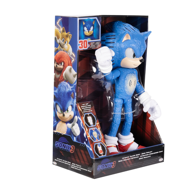 12" Sonic The Hedgehog 3 Talking Sonic Figure W/ Light-Up Eyes And Quills