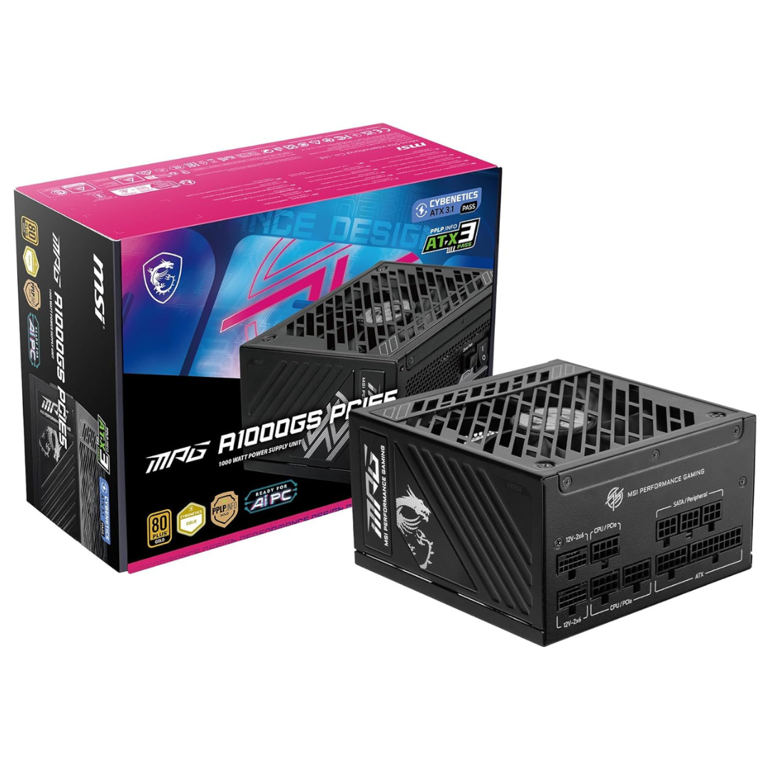 MSI MPG A1000GS 1000W 80+ Gold PCIE5 Fully Modular Gaming Power Supply