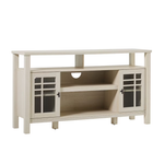 Transitional-Style Windowpane Glass Door Storage Sideboard