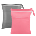 2-Pack Baby Wet/Dry Bags With Two Zippered Pockets (2 Colors)