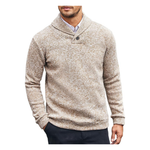 Men's Collar Long Sleeve Button Casual Slim Sweatshirt