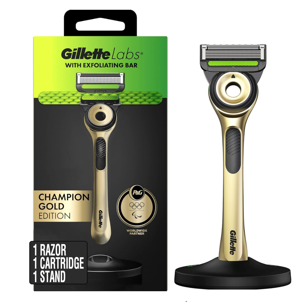 2-Count GilletteLabs With Exfoliating Bar Razor For Men, Champion Gold Edition