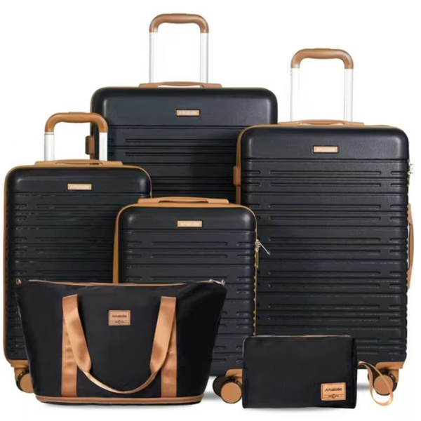 6-Piece Amalodie Hardside Luggage Sets W/ Wheel & Duffle Bag (Various)