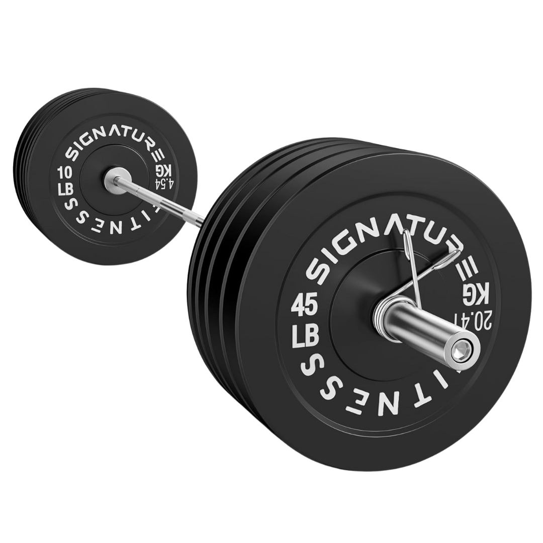 Fitvids Olympic Bumper Plates Set (260 Lbs With Barbell)