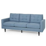 Noble House Cicely Tufted Fabric 3 Seater Sofa (Blue)