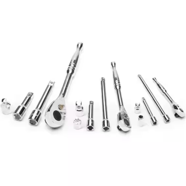 14-Piece Husky 1/4", 3/8" & 1/2 Inch 72-Tooth Ratchet And Accessory Set