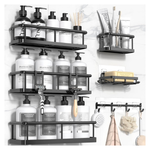 6-Pack Large Shower Caddy Organizer W/ Soap Holder & Hooks