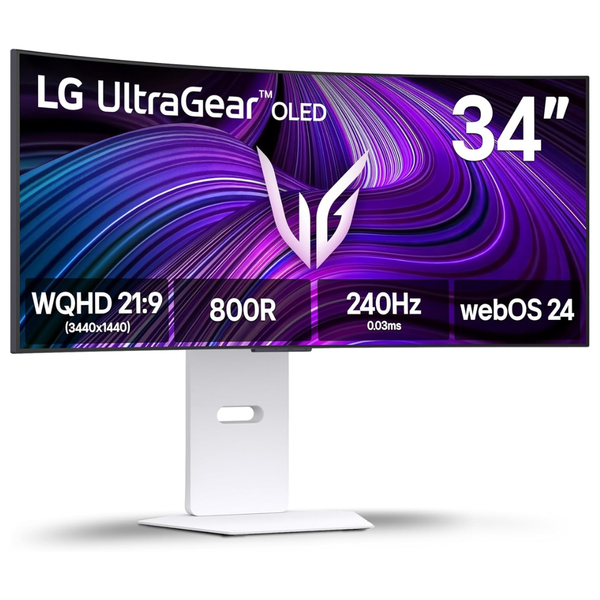 34" LG Ultragear 34GX90SA-W Curved WQHD 240Hz 0.03ms OLED Freesync Gaming Monitor