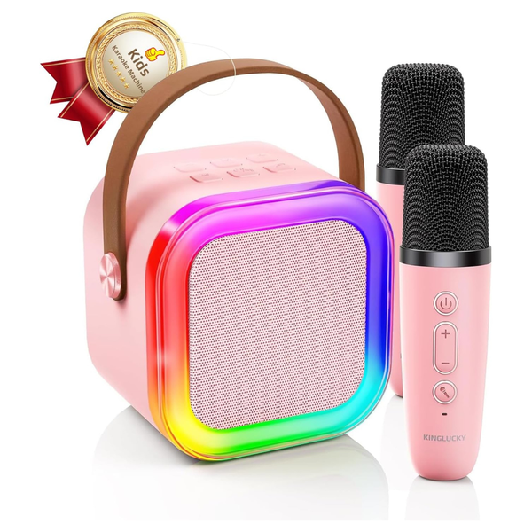 Kinglucky Kids Mini Karaoke Machine with 2 Wireless Mics