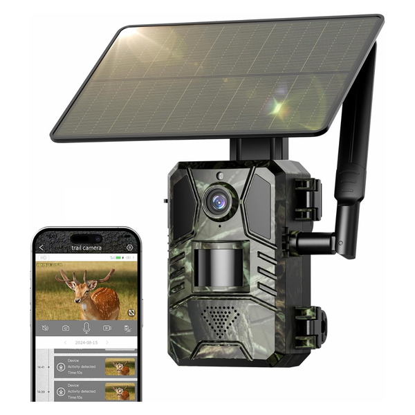 2K HD Motion Activated 4G Cellular Solar Trail Camera w/ Night Vision