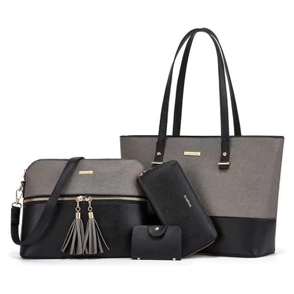 4-Pieces Women's Fashion Synthetic Leather Handbag Set (Various)