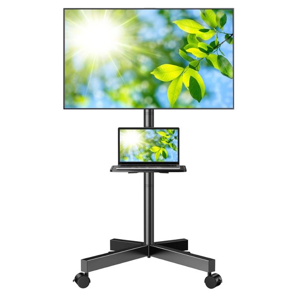 Mobile TV Stand for 23"-60" Screen TVs with Laptop Shelf