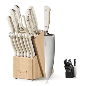 14-Pieces Forged Stainless Steel Knife Set with Wooden Block