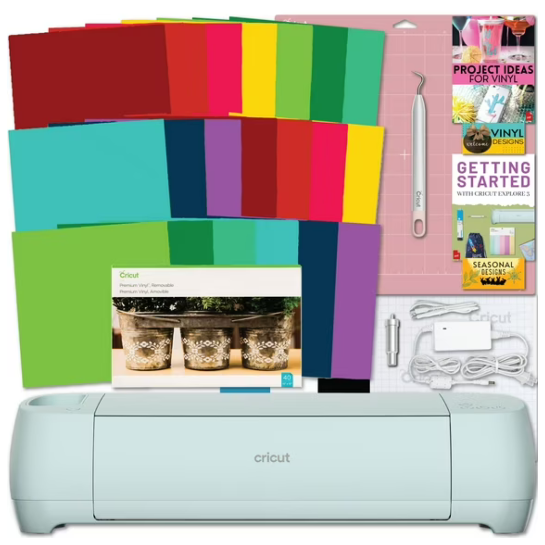 Cricut Explore 3 Craft Cutting Machine with Vibrant Vinyl 20 Sheets