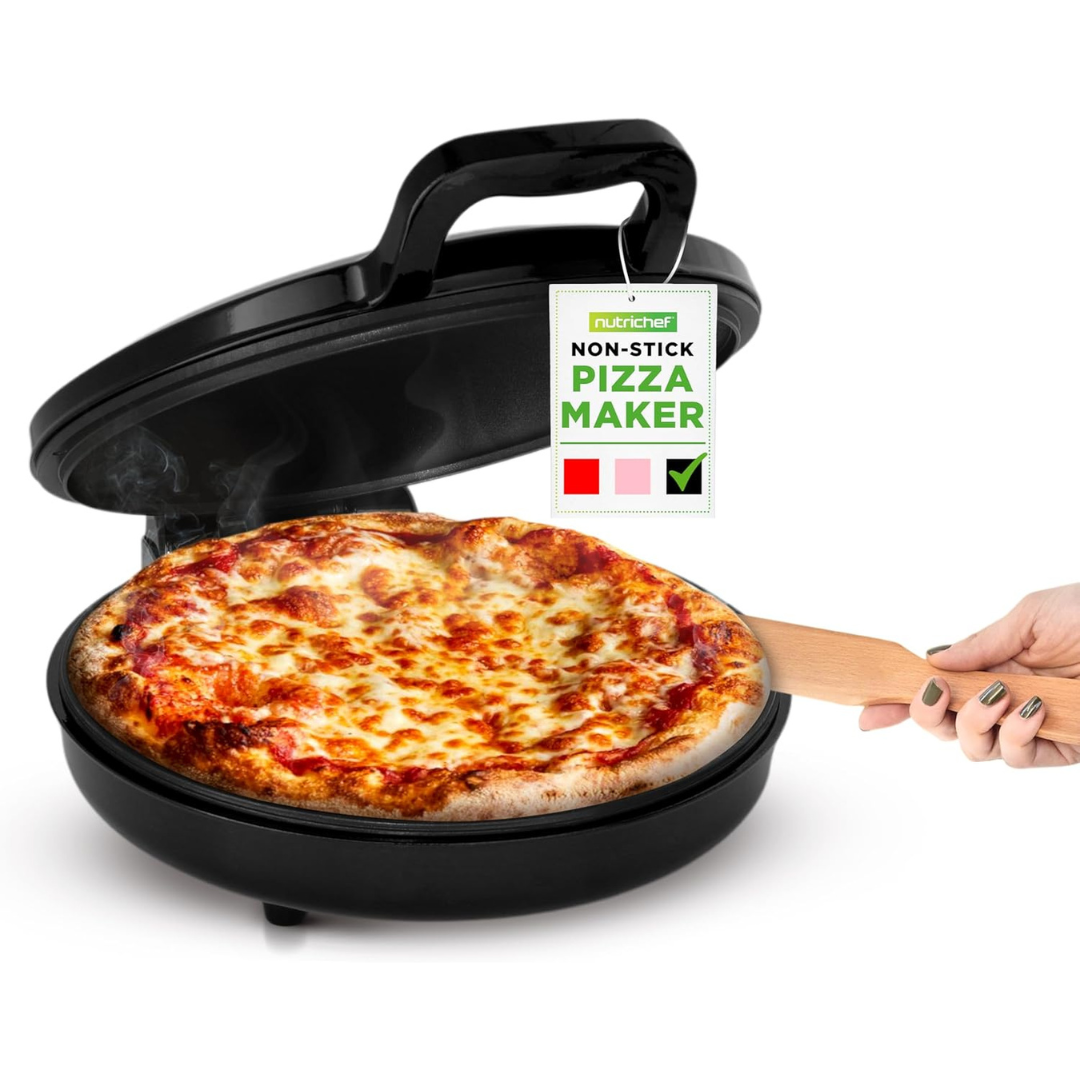 NutriChef 1500W Countertop Non-Stick Electric 12" Pizza Maker