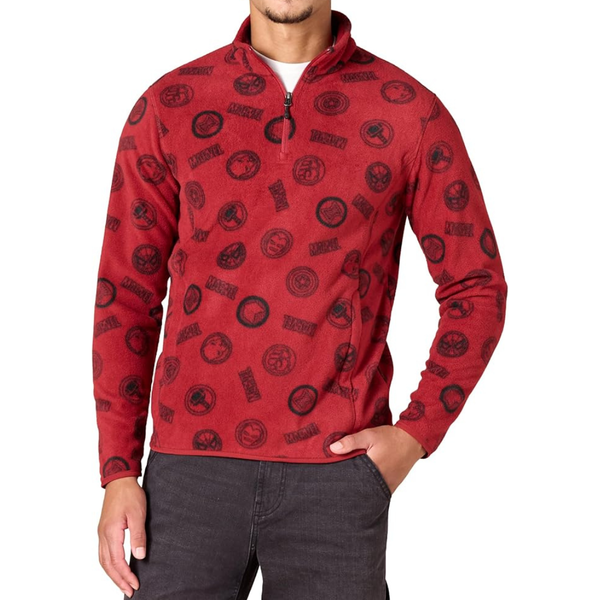 Disney Men's Polar Fleece Quarter-Zip Mock Jackets