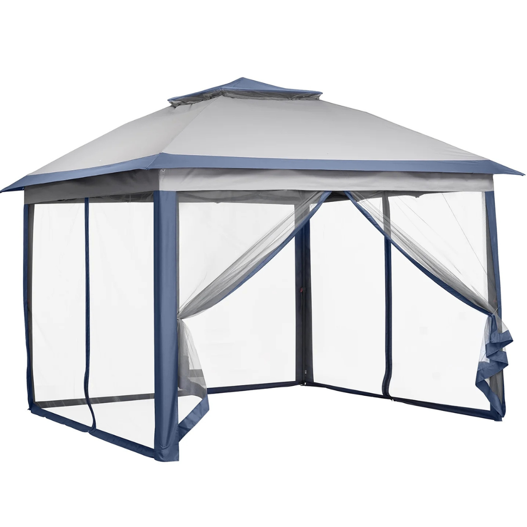 11ft x 11ft Patio Pop up Gazebo Backyard Tent w/Mosquito Netting
