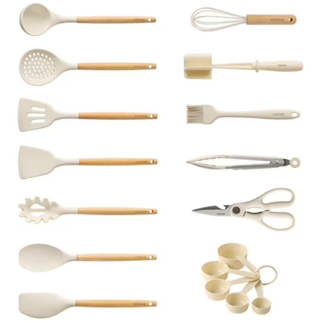 17-Piece Carote Silicone and Wood Cooking Utensil Set