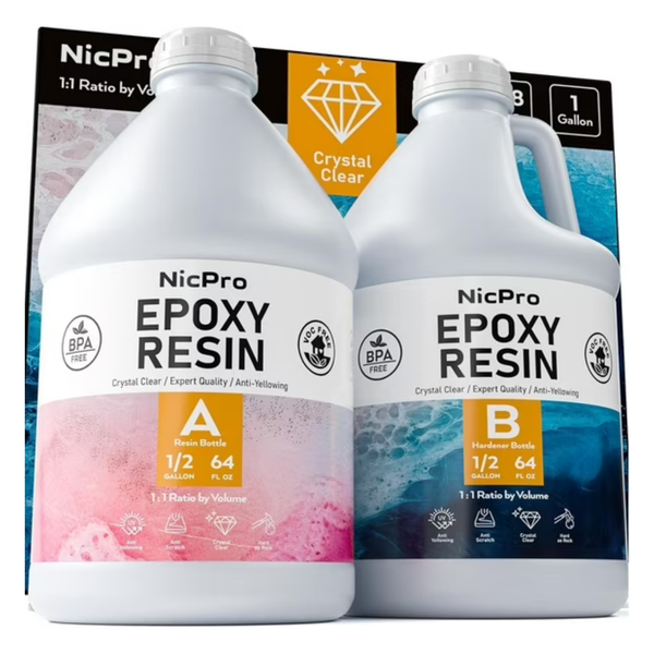Nicpro 1 Gallon Crystal Clear Epoxy Resin Kit