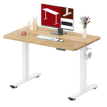 40" x 24" Height Adjustable Electric Standing Desk (White Frame/Maple Top)