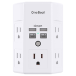Wall Outlet Extender Surge Protector With 5-Outlets 4-USB Ports
