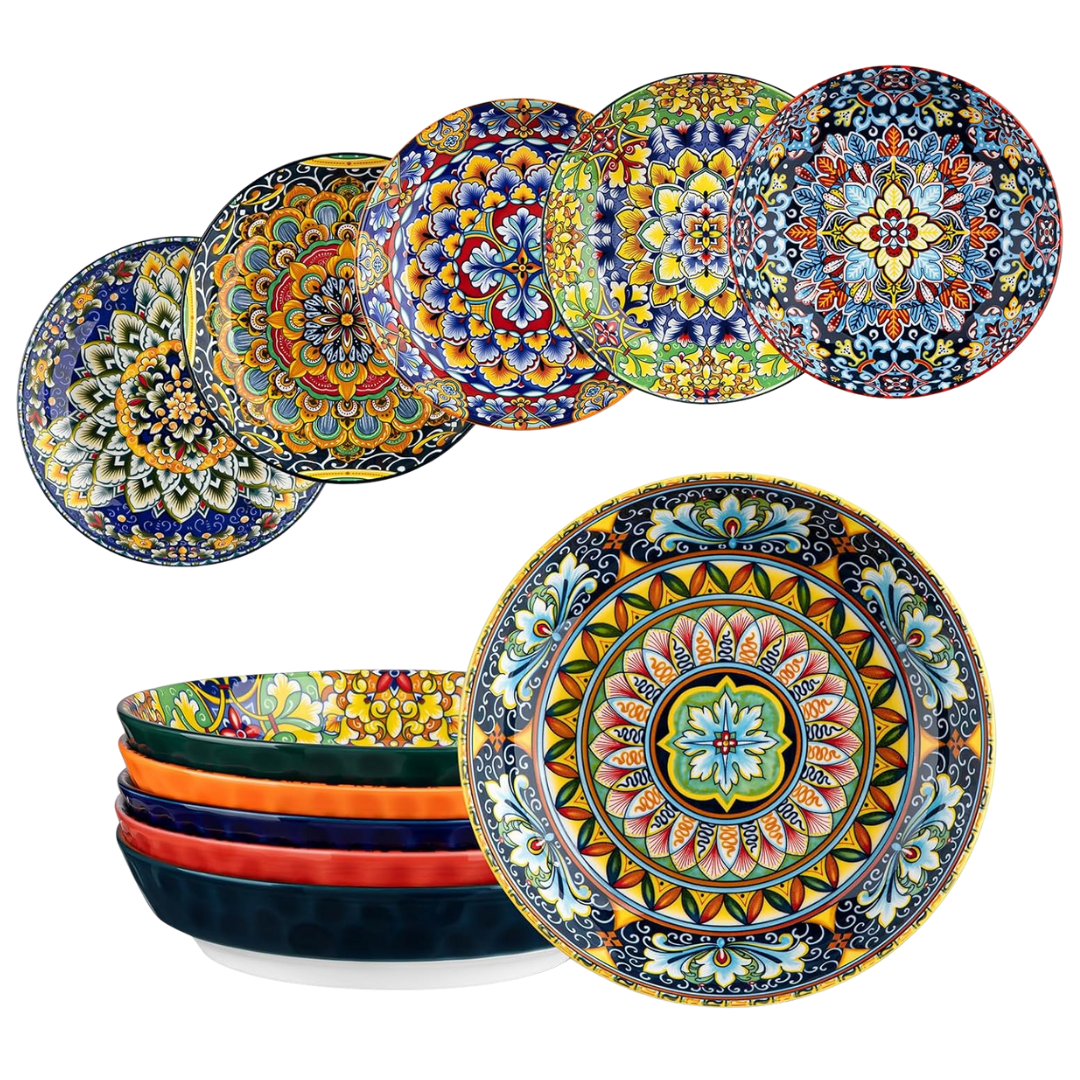 6-Piece 32 Oz Ceramic Pasta Bowls Set