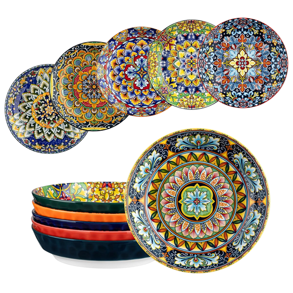 6-Piece 32 Oz Ceramic Pasta Bowls Set