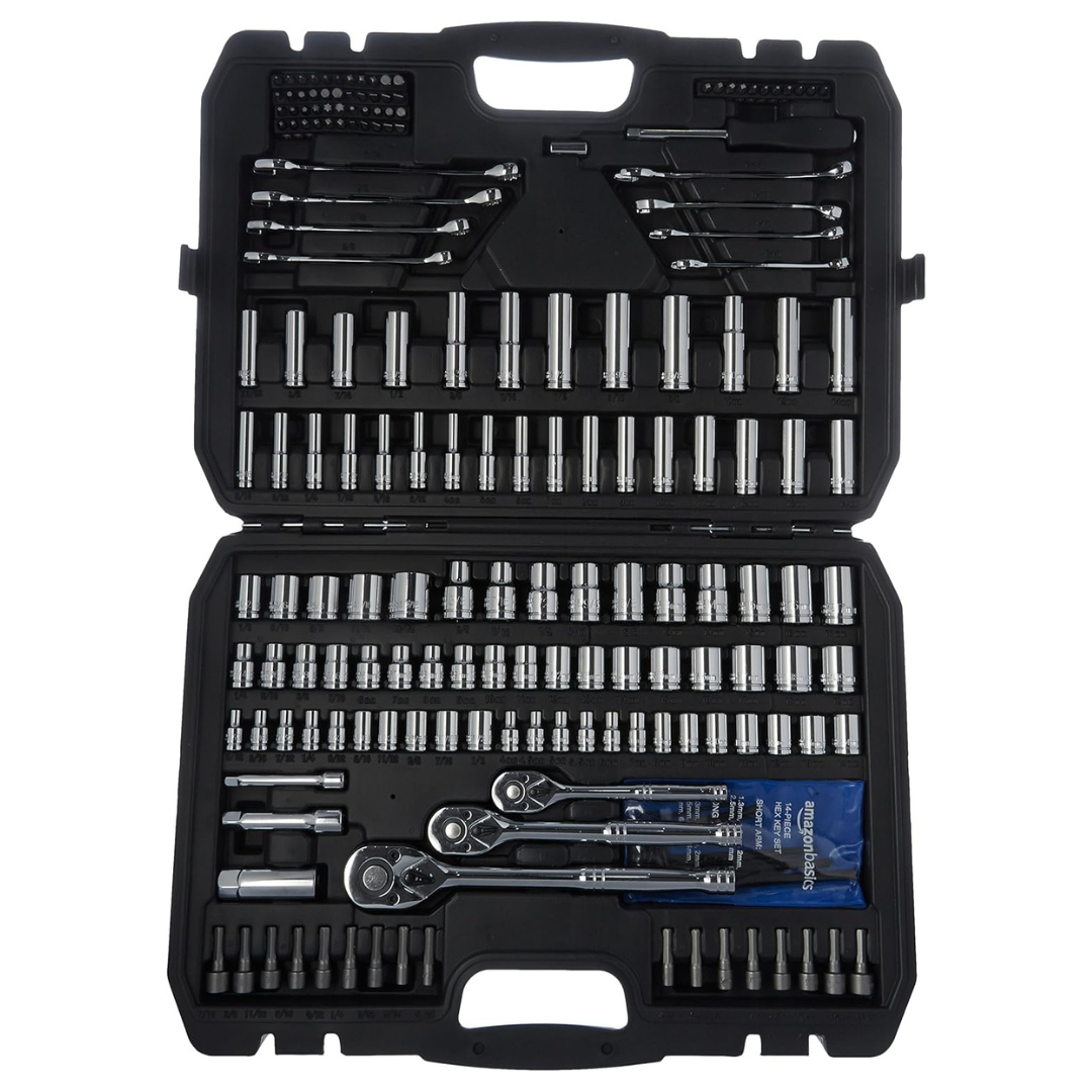 Amazon Basics Mechanic's Tool Socket Set With Case