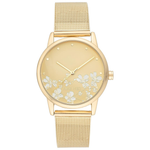 Nine West Women's Floral Dial Mesh Bracelet Watch