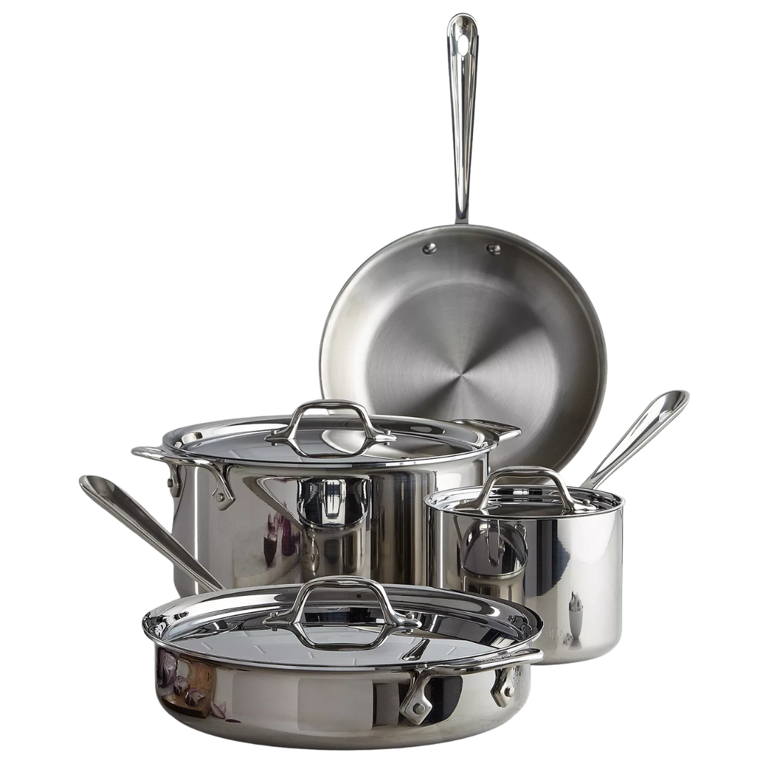 7-Piece All-Clad D3 Tri-Ply Stainless Steel Cookware Set