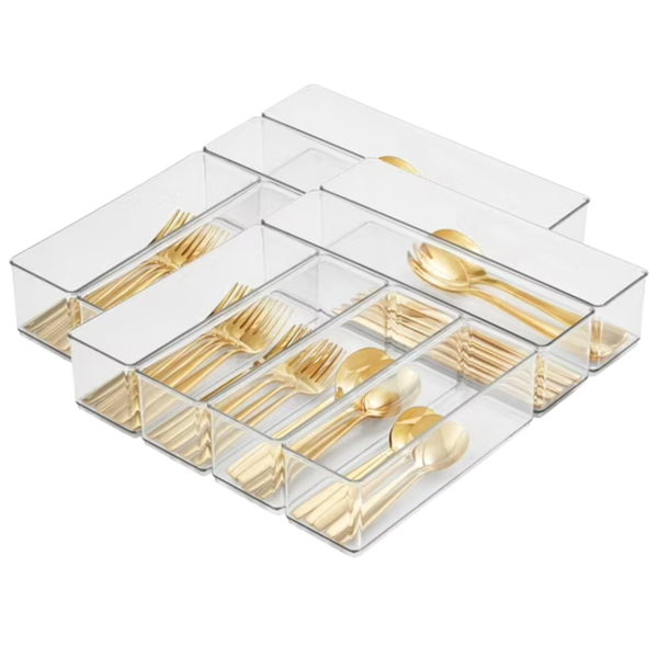 2-Pack The Home Edit 6-Piece Kitchen Drawer Clear Plastic Storage System