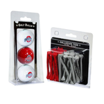 3-Count NCAA Logo Imprinted Golf Balls & 50-Tees Set