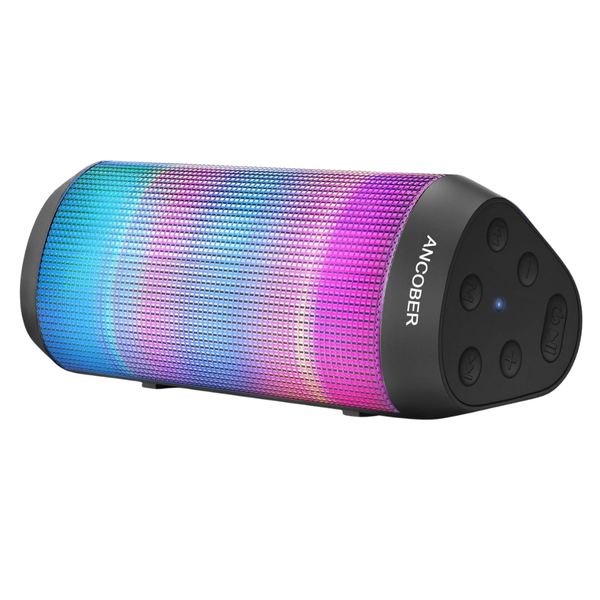 ANCOBER Portable Waterproof Bluetooth Speaker With TWS And Cool Lights