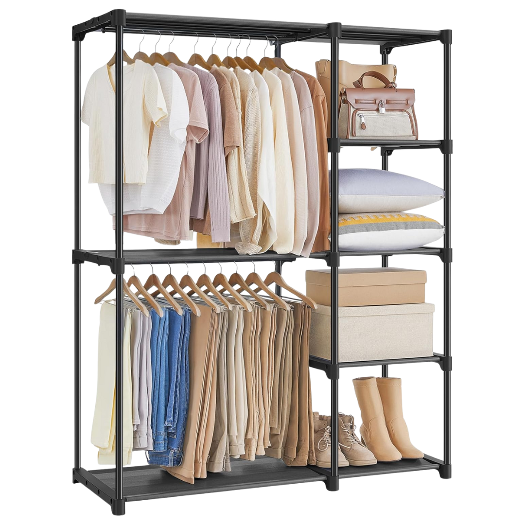 SONGMICS Portable Closet Organizer Rack (44.1" x 16.9" x 65")