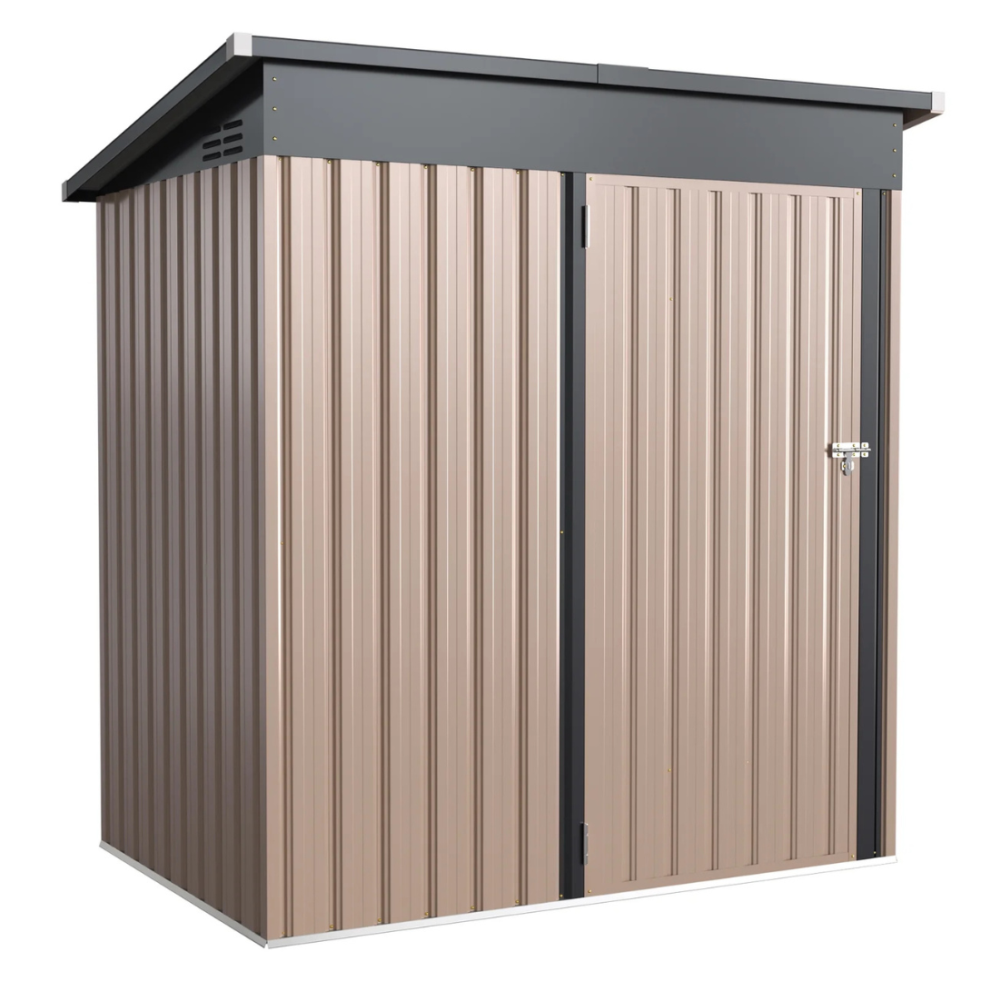 5ft x 3ft Outdoor Metal Storage Shed With Sliding Roof & Lockable Door