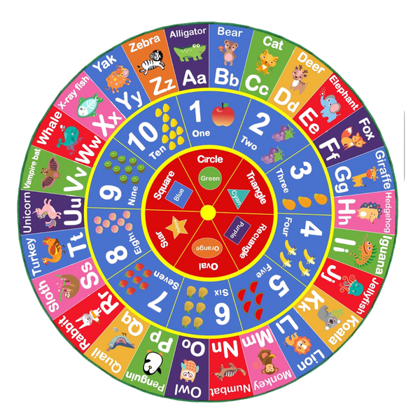 63" Kids Round Non-Slip Educational Baby Play Mat