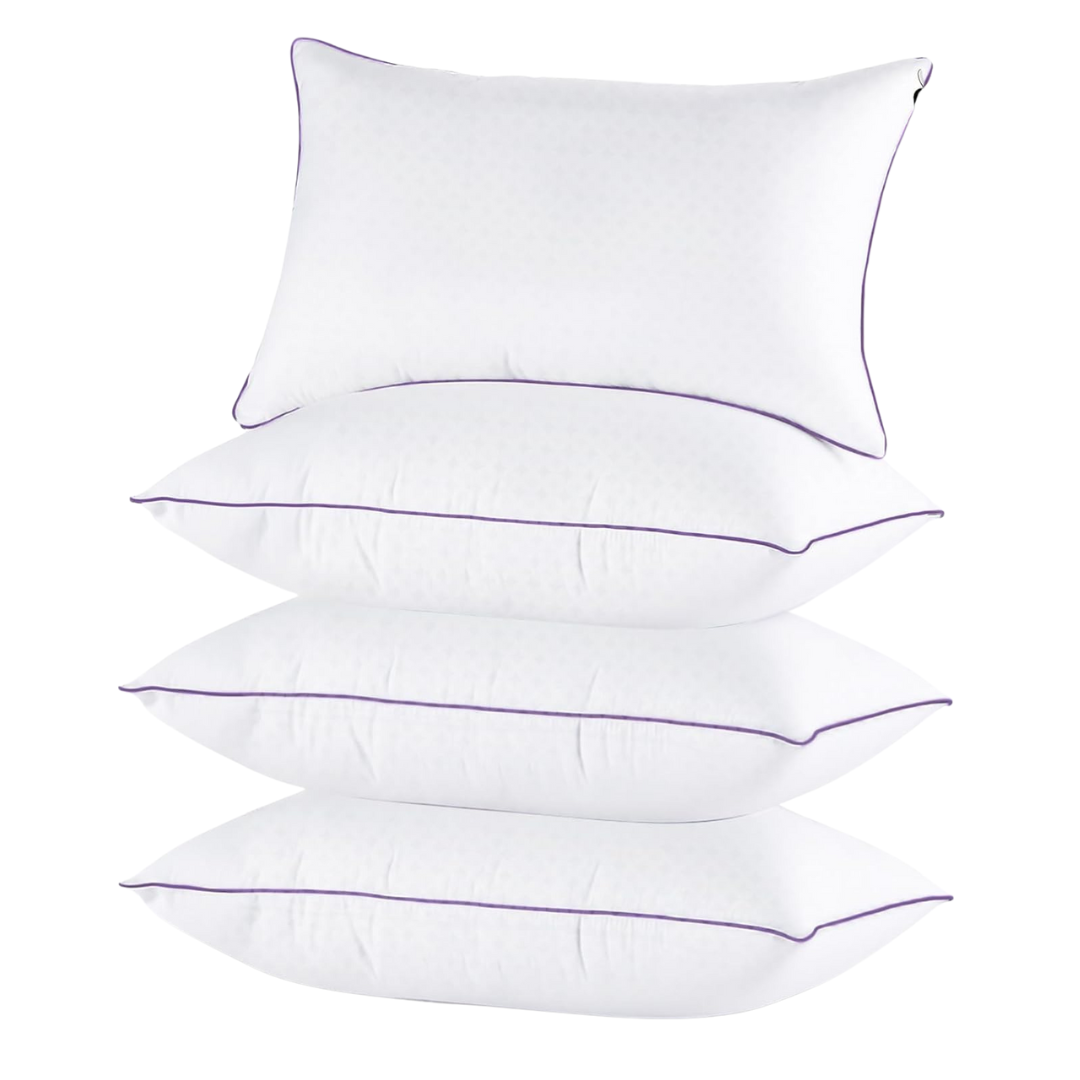 Set Of 4 Washable Queen Size Supportive Bed Pillows Set