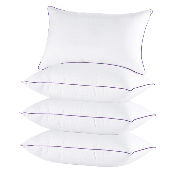 Set Of 4 Washable Queen Size Supportive Bed Pillows Set