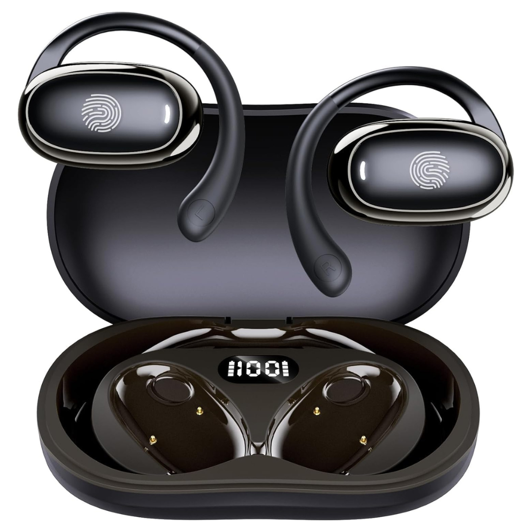 Bluetooth 5.4 Open Ear Earbuds With Digital Display