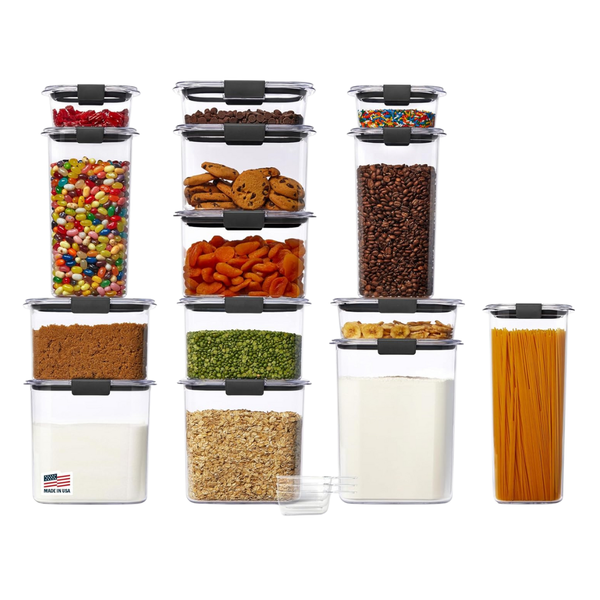 14-Piece Rubbermaid Brilliance Airtight Food Storage Container Set With Scoops