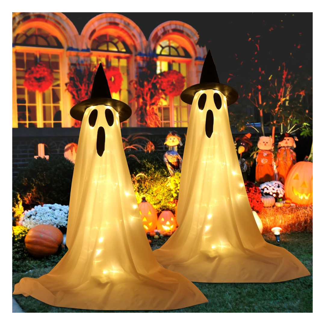 2-Pack Light Up Spooky Ghosts Halloween Decorations