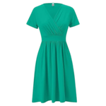 Women's Short Sleeve Casual Midi Dress With Pockets
