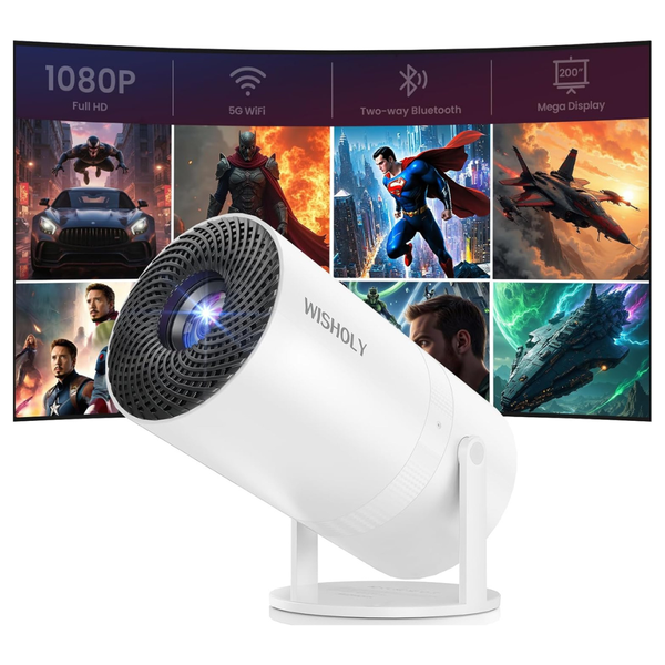 Portable 1080P HD Mini Projector With WiFi And Bluetooth